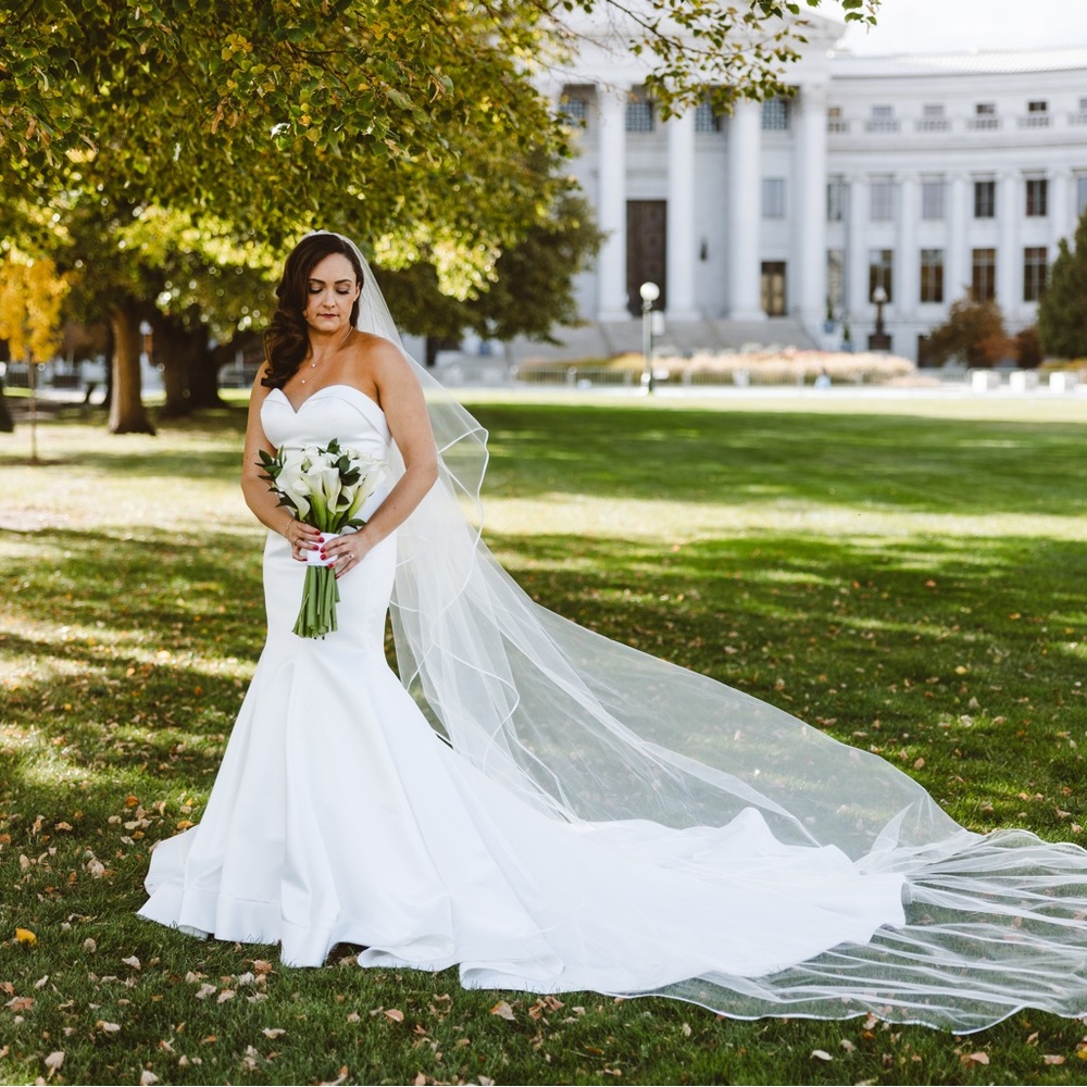 Morilee Remi Wedding Dress Size 10 - Diamond White, style 5777